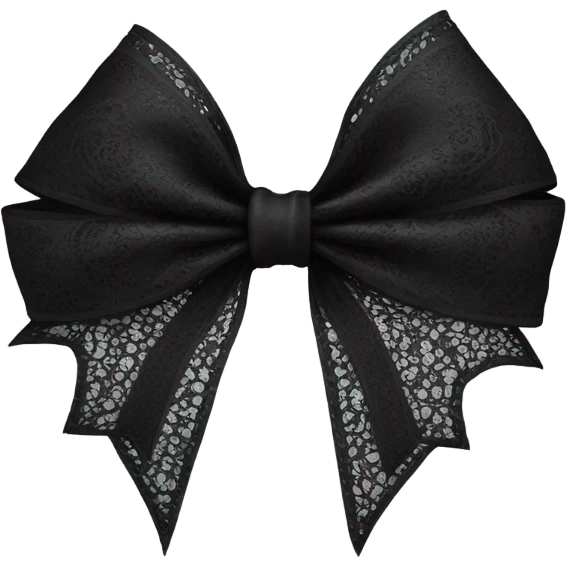 Black girly bow , Victorian era goth emoji