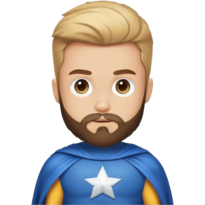 kid with beard wearing homemade superhero costume emoji