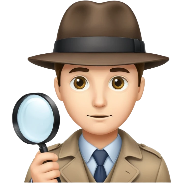 detective with magnifying glass and hat emoji