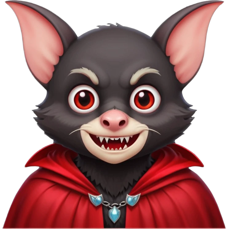 Vampire Pet, Bat in red collar cloak emoji