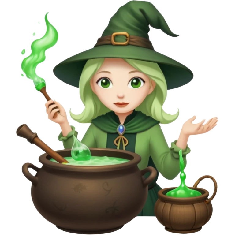 green witch cooking potion emoji