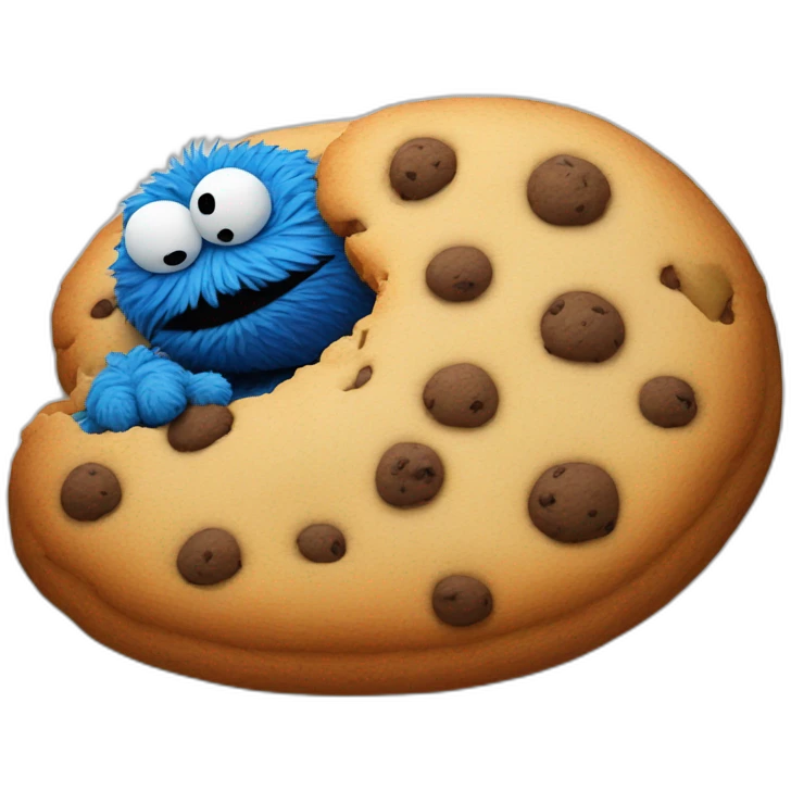 Cookie Monster sleeping emoji