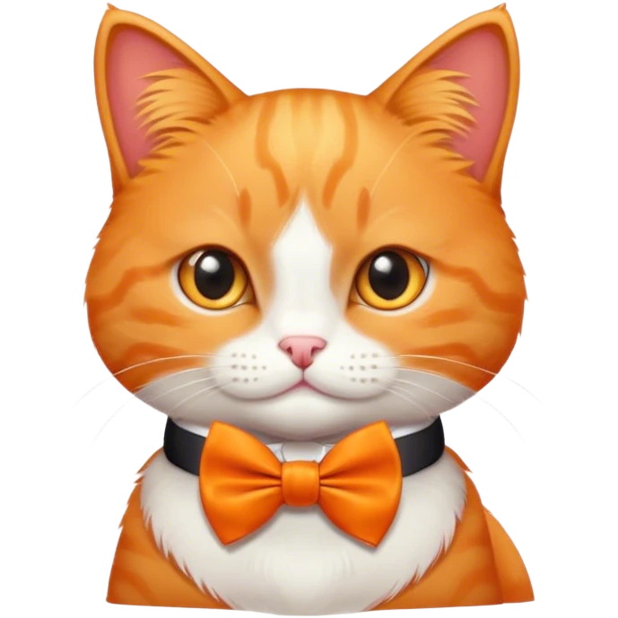 Little orange cat named chili wearing a bow tie  emoji