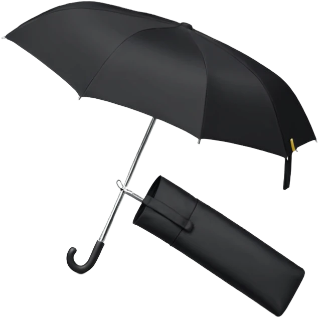 black folding umbrella emoji