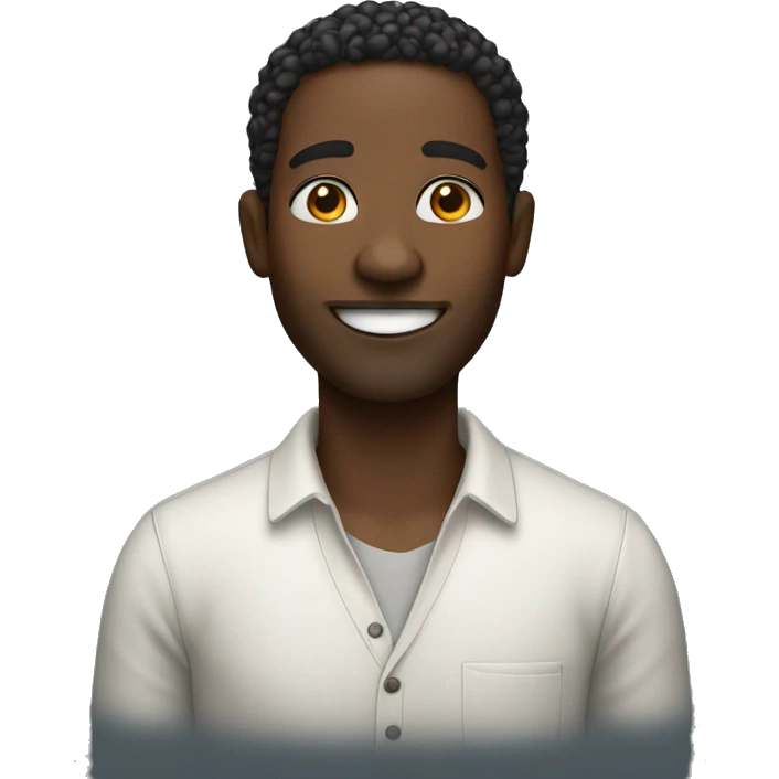 create ligh skin black man, smling emoji