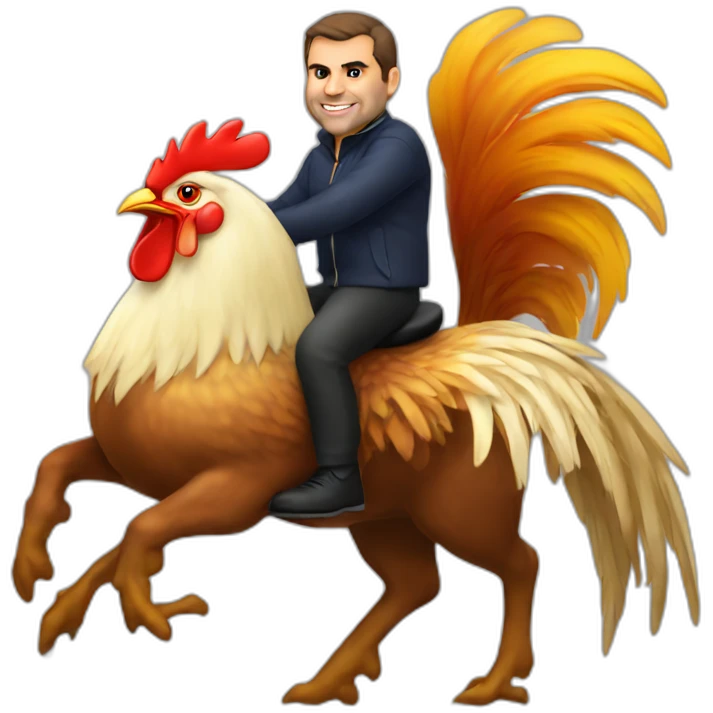 ange postecoglou riding a rooster emoji