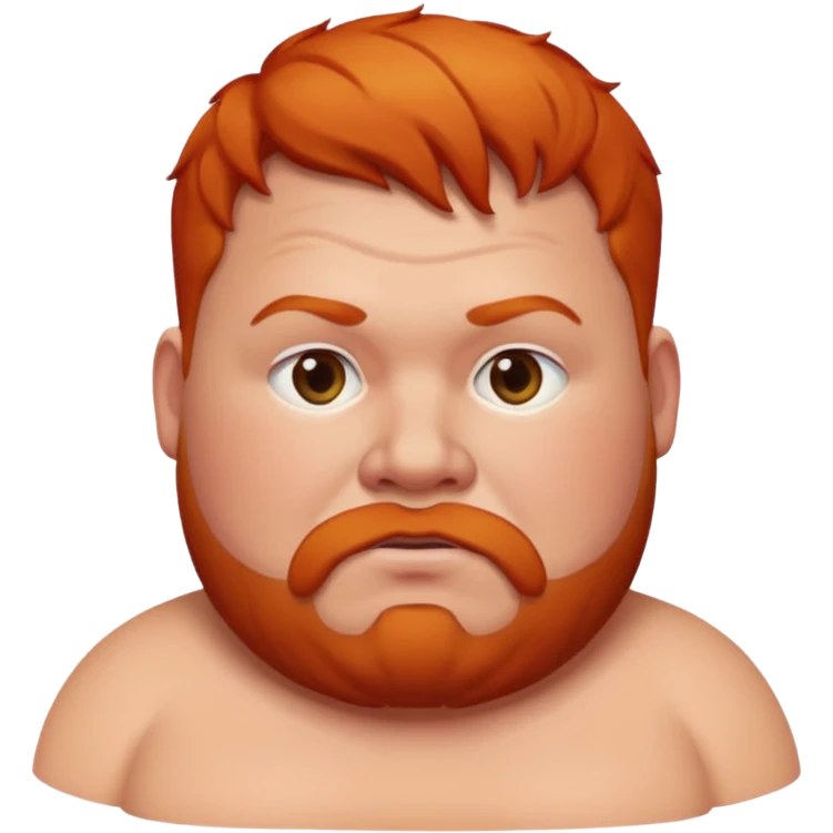 A fat man who is ginger and has a red shaved face  emoji