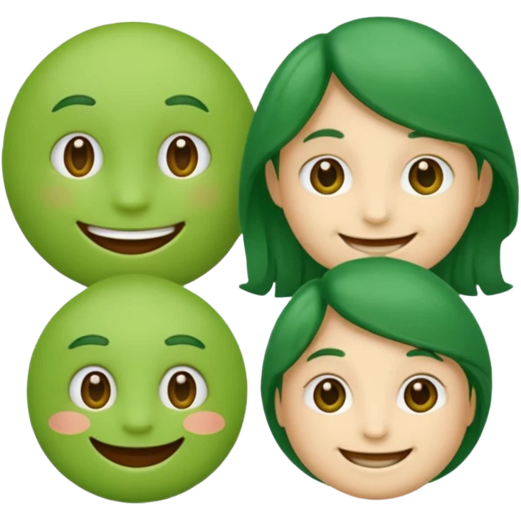 green emoji with many extensions, not jsut circle emoji