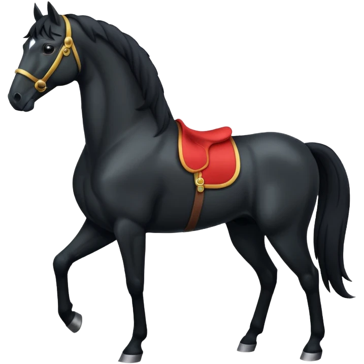 Pony black horse standing emoji