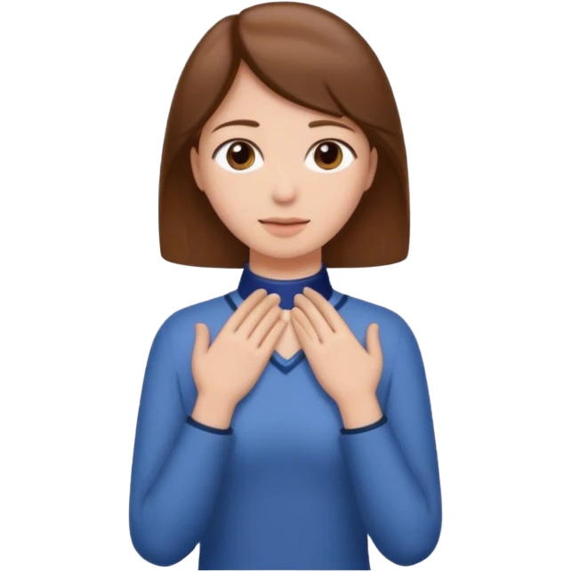 Hands around neck brown hair emoji