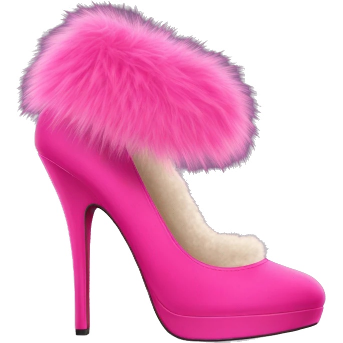 Hot pink heels with fur emoji