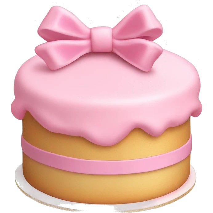 light pink cake with mini bows  emoji