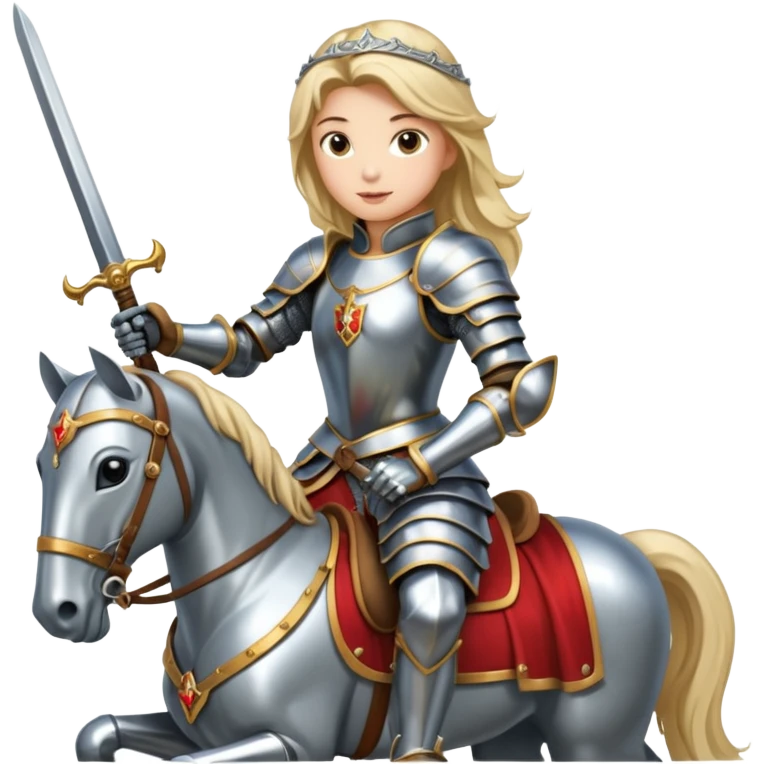 Renaissance princess knight on horse emoji
