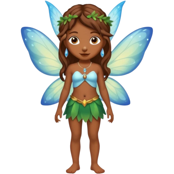 Brown skin fairy girl full body with nose piercing emoji