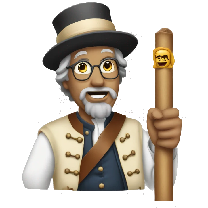 a historical figure wearing a sign that says for sale emoji