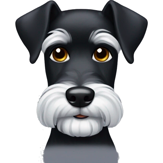 Black Schnauzer small black eyes droopy ears  emoji