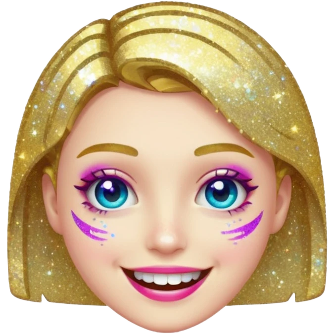 Glitter glitch smile emoji