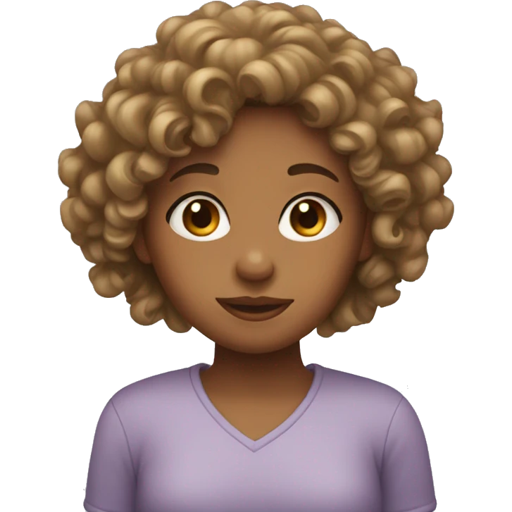 Girl with curly hair  emoji