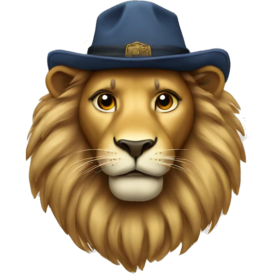 lion face with a columbus hat emoji
