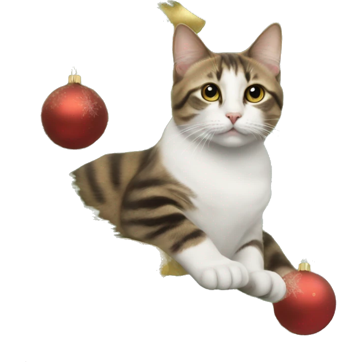Cat on a christmas tree  emoji