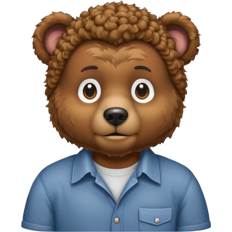 curly bear with shirt emoji