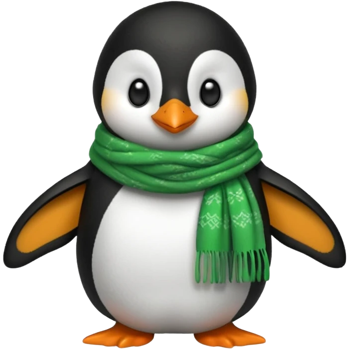 penguin with green scarf  emoji