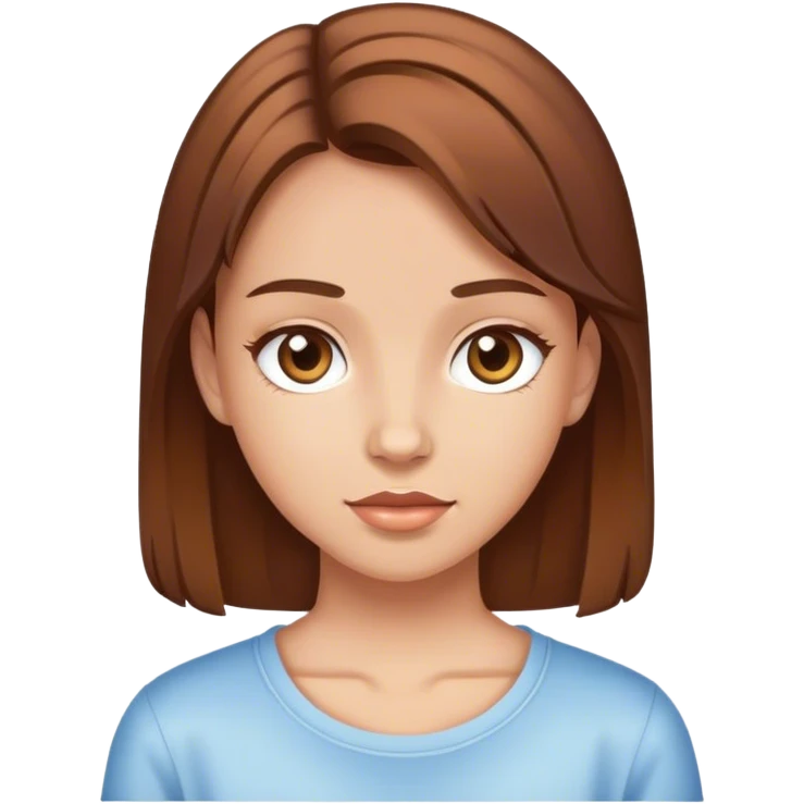 Brown hair girl in a Y2K style emoji