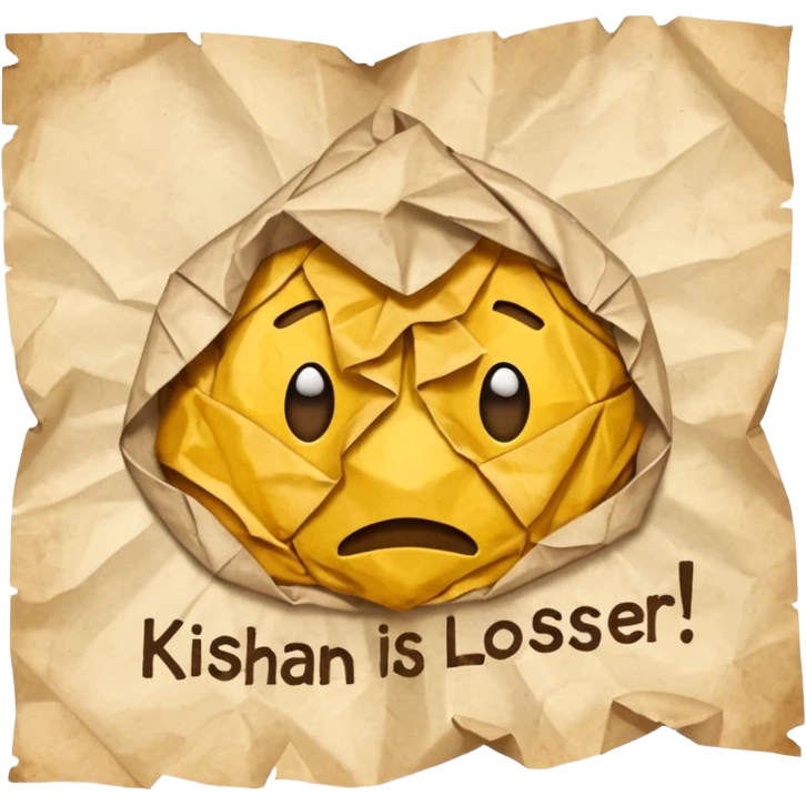 On a paper is written Kishan is looser emoji