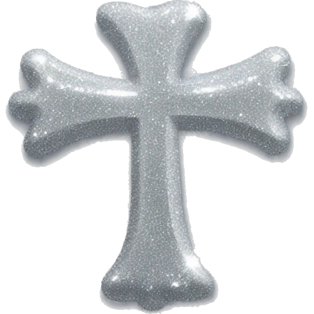 Glitter silver cross  emoji