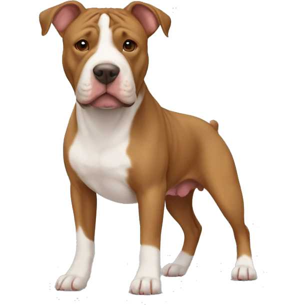 mix of pit bull and sharpei with brown and white fur emoji