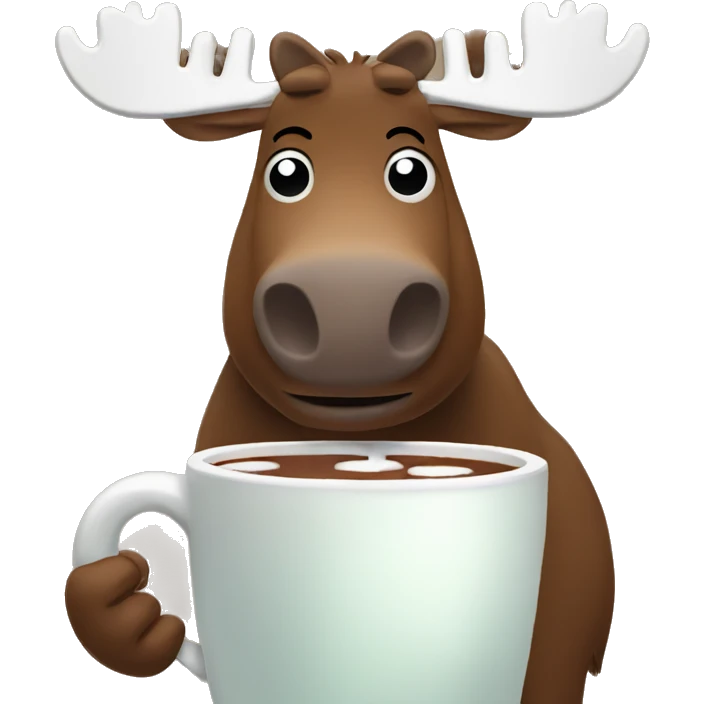 moose drinking hot cocoa  emoji
