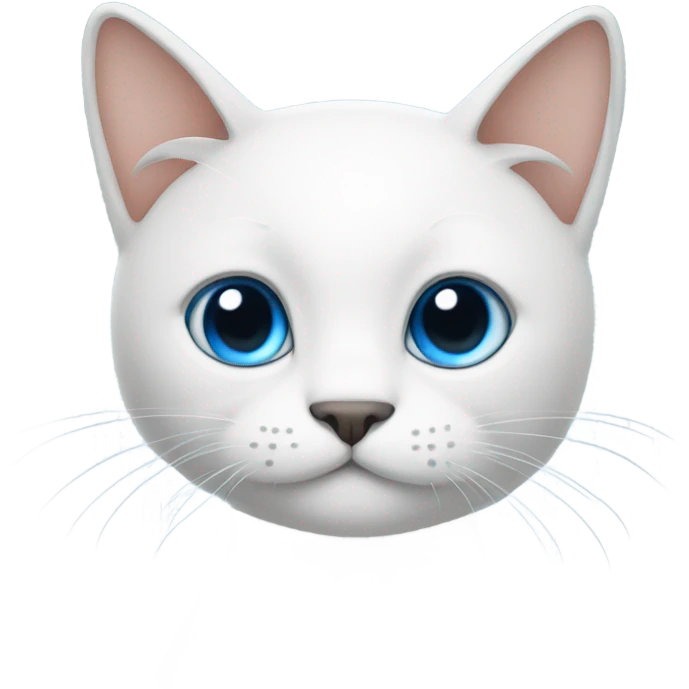 Un gato ojos azules con manchas en su cuerpo blanco emoji