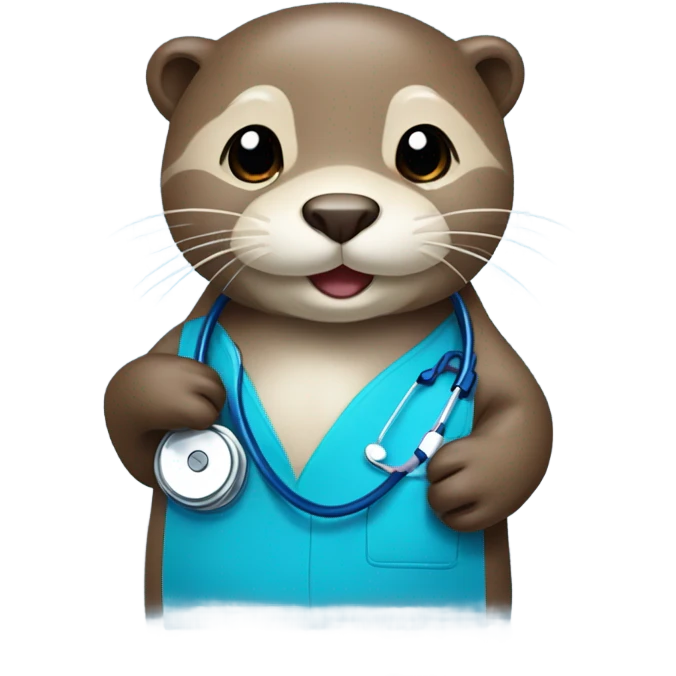 Otter in nursing scrubs emoji