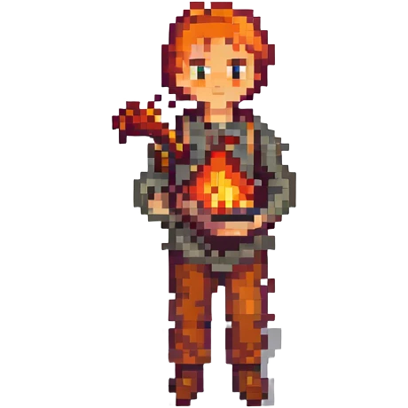 a boy holding fire emoji