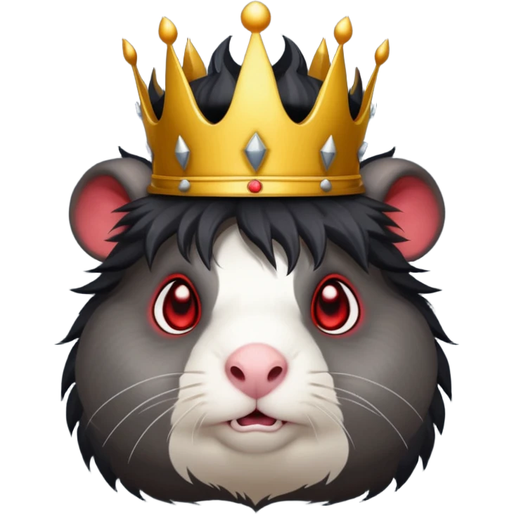 guinea pig as a demon king, emoji style, with a menacing crown emoji
