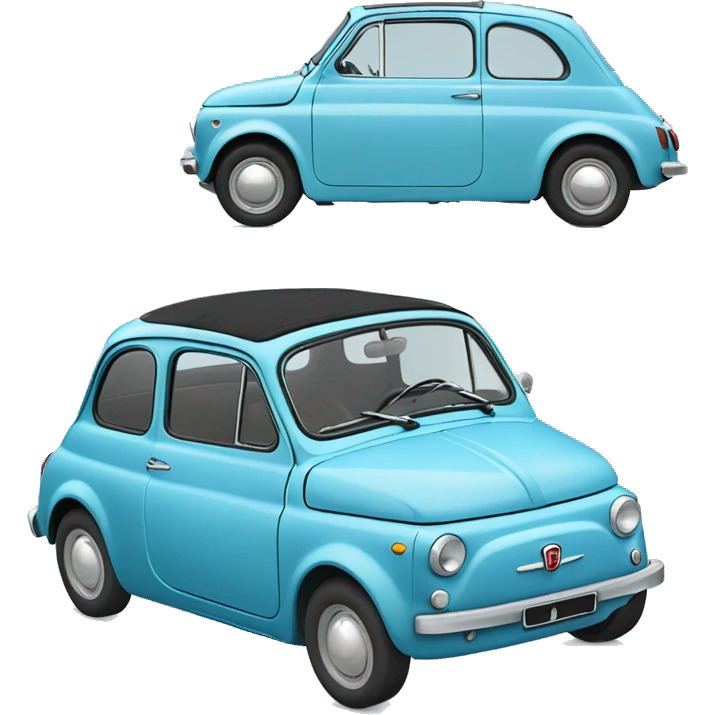 Old fiat 500 in light blue  emoji