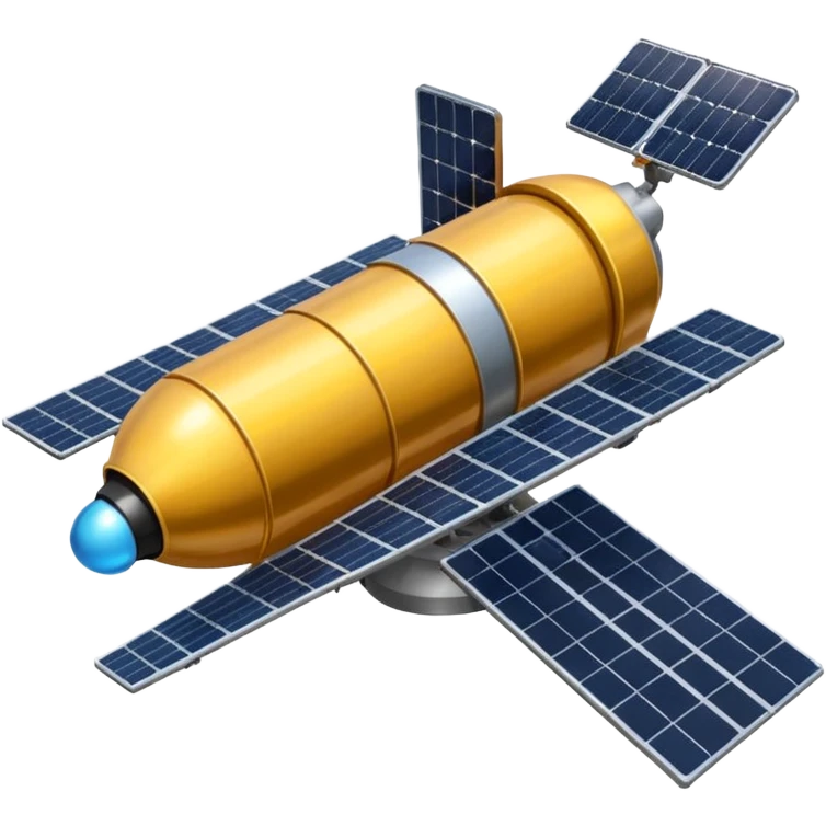 Hubble Space Telescope emoji style, professional, focus on telescope, realistic details, smaller solar panels emoji