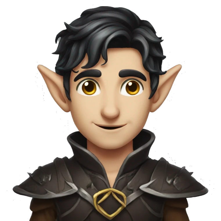 dark hair male elf fantasy emoji