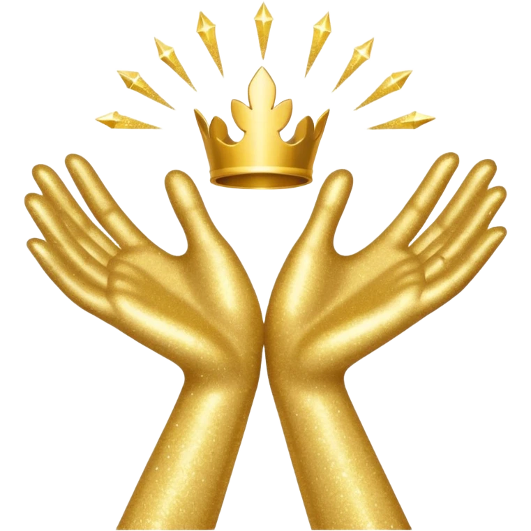 Ανοιχτα χερια με γκλιτερ γραφει συμβολισμος emoji