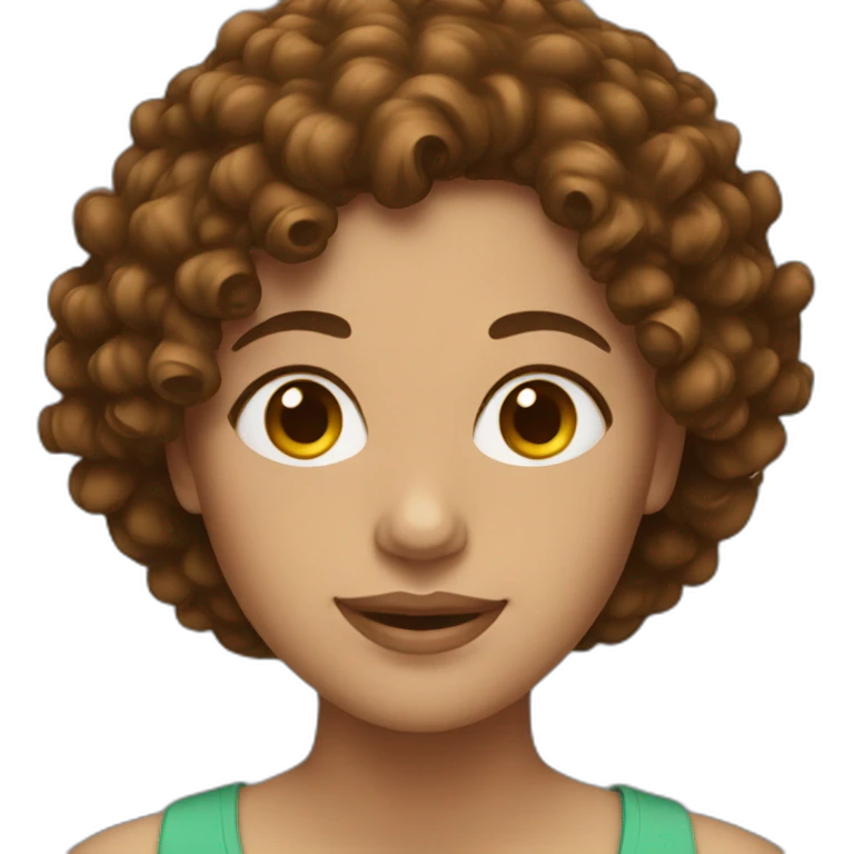a woman with brown curly hair  emoji