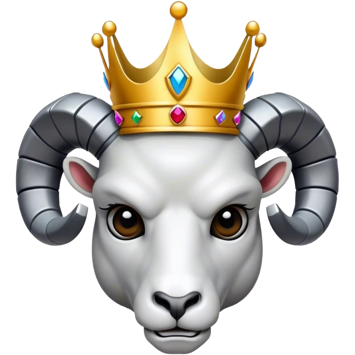 A terminator style Ram head in the  w/ a crown emoji
