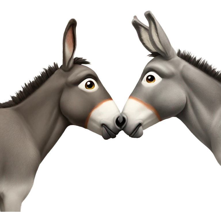 Two donkeys kissing  emoji