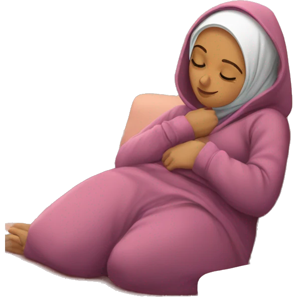 Hijabi-wearing-hoodie-sleeping-on-couch-with-phone emoji