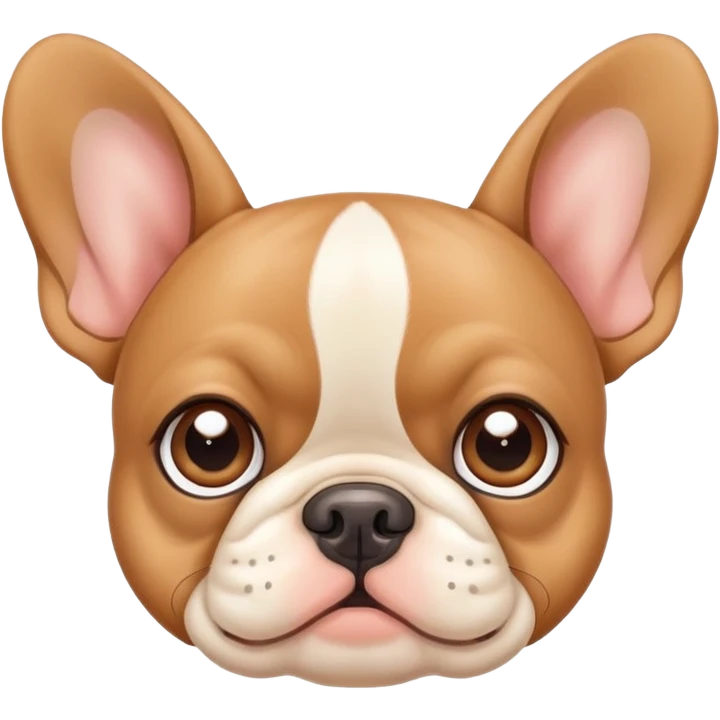 cute tan french bulldog face with big eyes and flat nose emoji