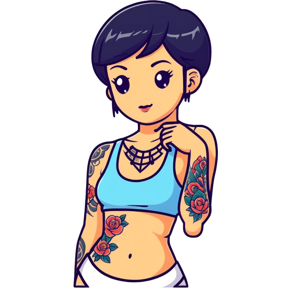 tattooed girl emoji