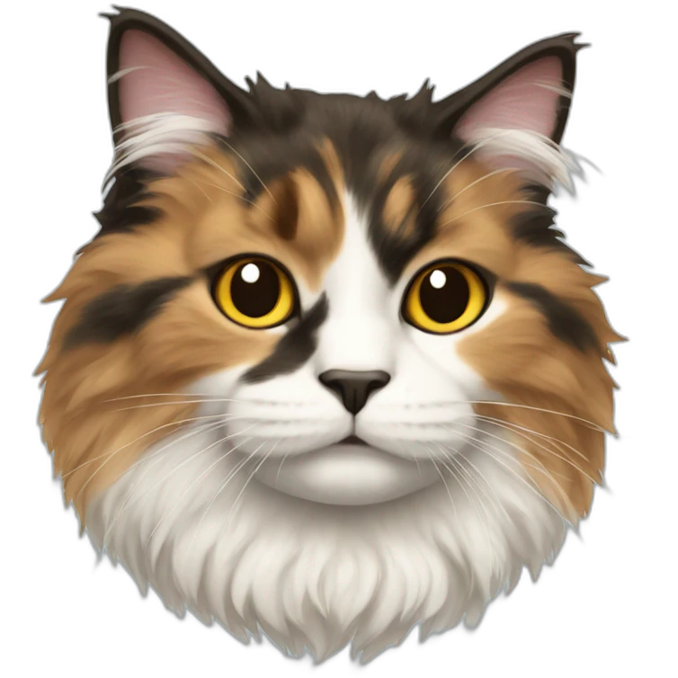 Three color fluffy cat emoji