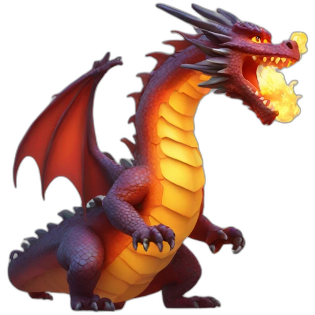 un dragon en feu emoji