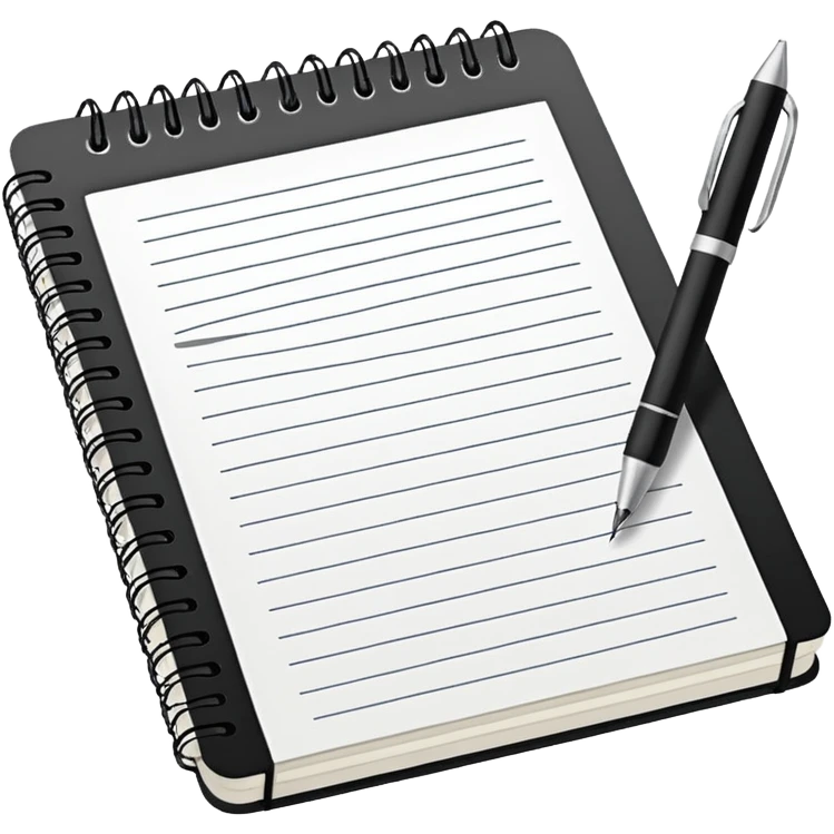 Notebook with pen emoji