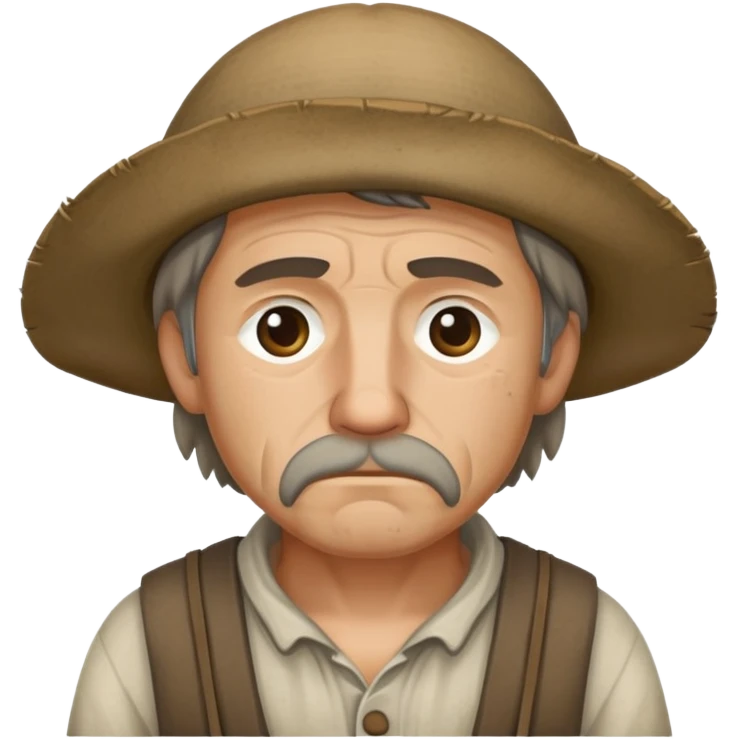 Peasant man sad emoji