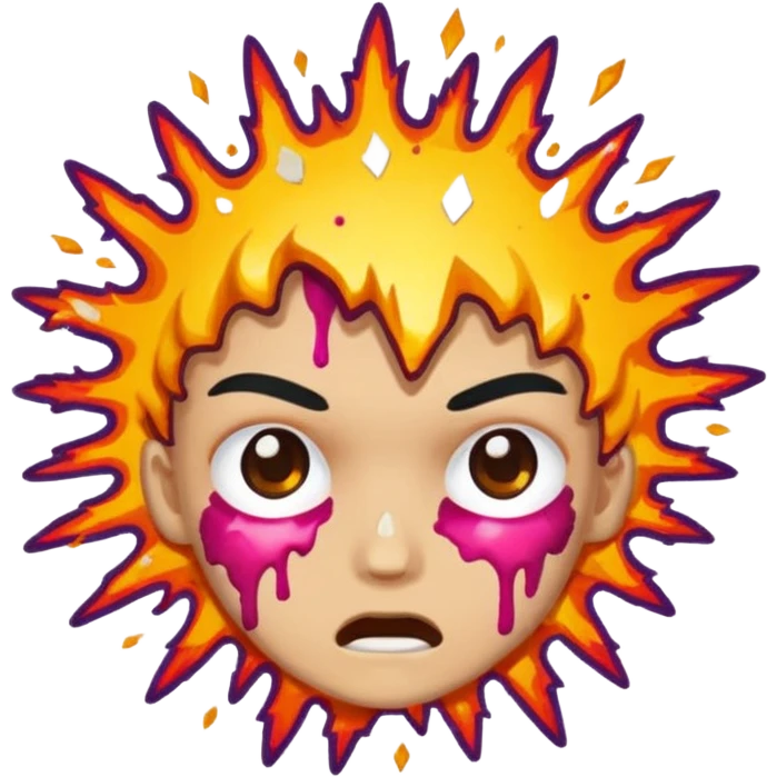 сделай стикер в стиле телеграм для смайлика "🤯". без обводки и с прозрачным фоном emoji